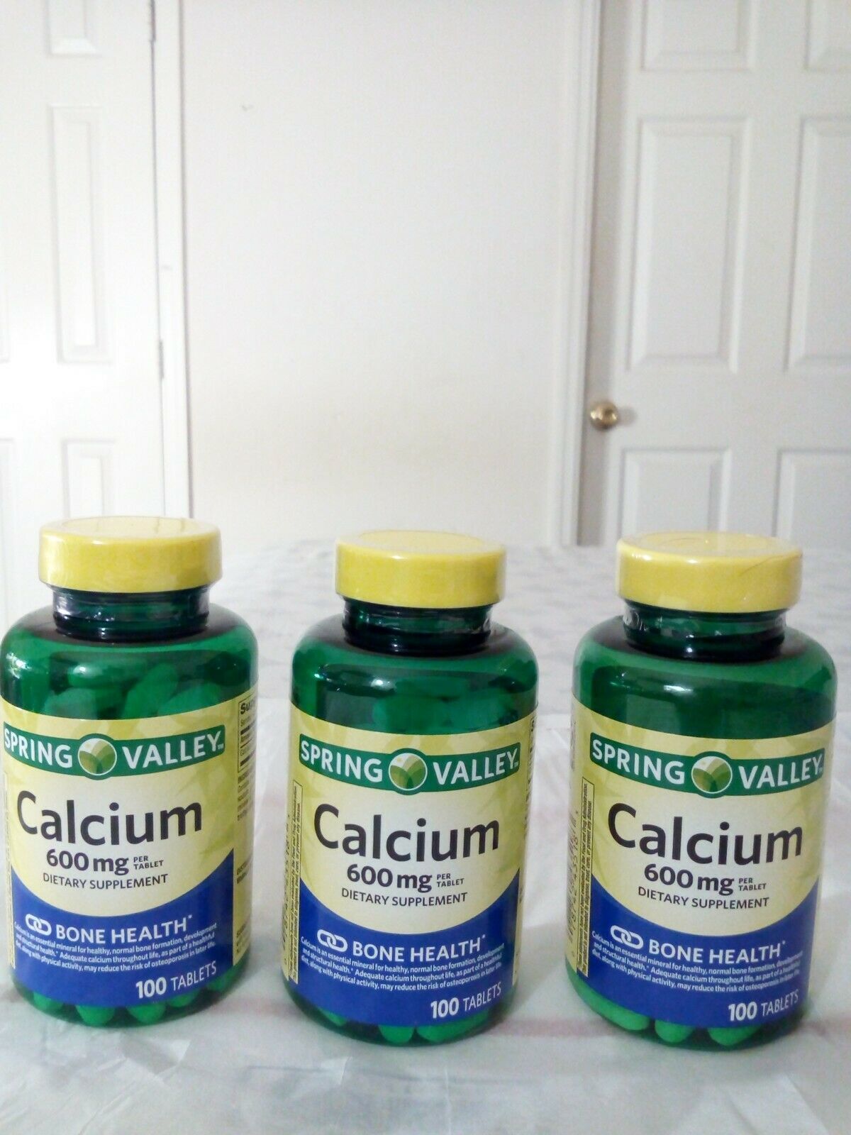 Spring Valley Calcium 600 mg Tablets 100 Ct 3 Pack Exp 02/22 300