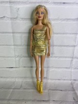 Mattel Barbie Fashionistas Doll Articulated Arms Legs Gold Dress Shoes FLAWED - $98.99