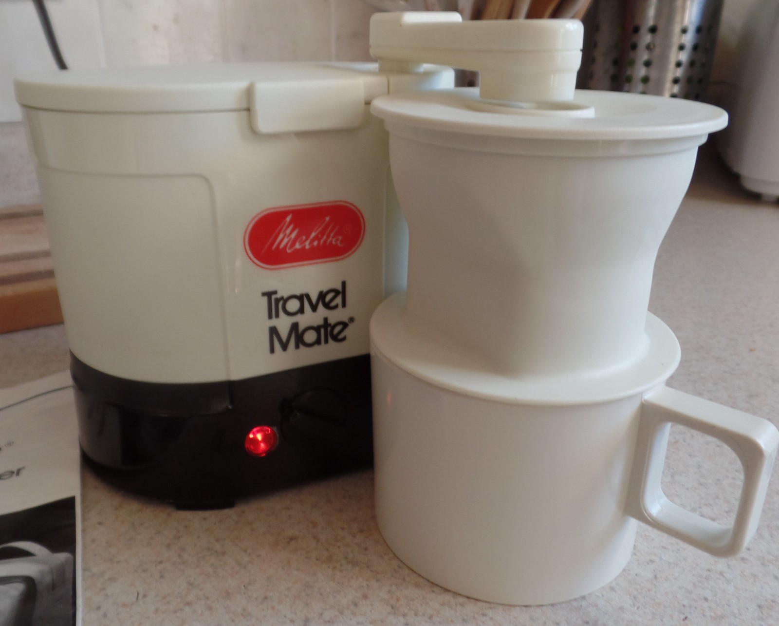 Vintage MELITTA Portable TRAVELMATE 1 Cup COFFEE Maker w CANVAS Bag