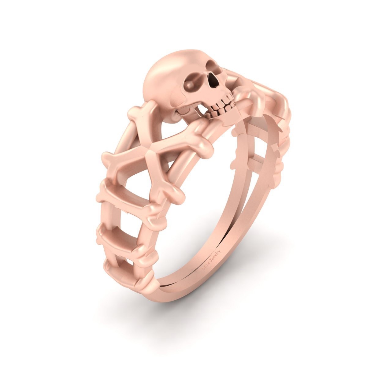 925 Sterling Silver Skull And Crossbones Ring Geeky Skull Wedding Ring For Women