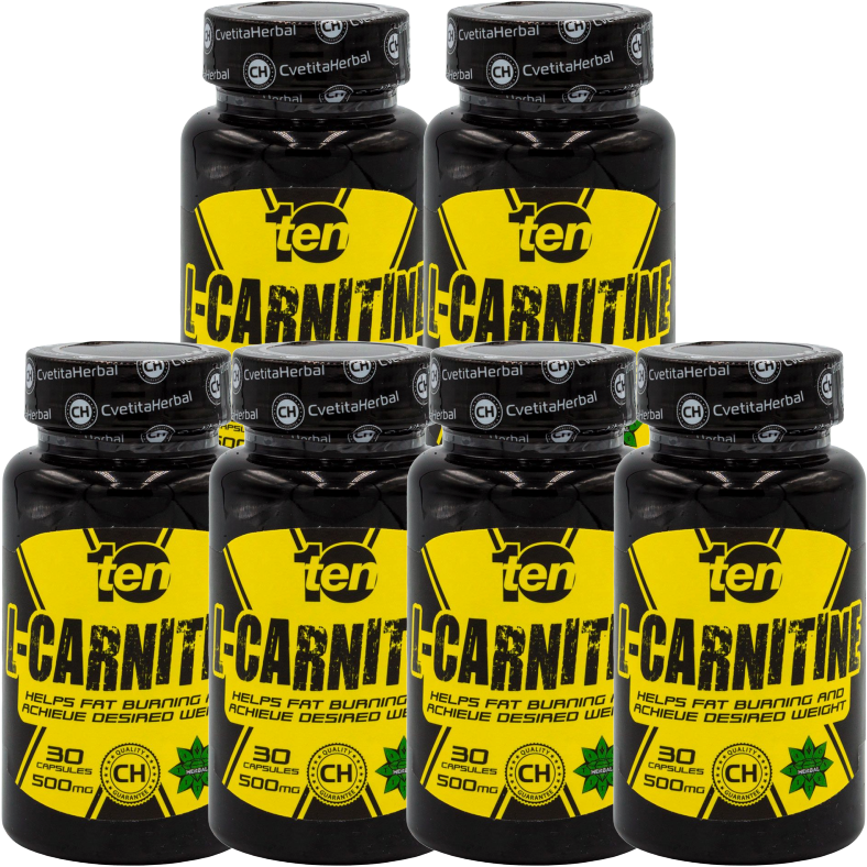 6 x 30 Caps LCarnitine Weight Loss Fat Loss Energy Fitness Recovery