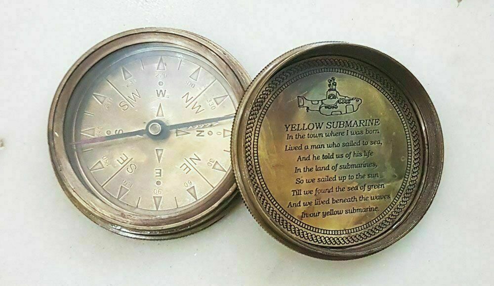 Antique Sundial Compass Yellow Antique Compass The Beatle Finder Poem ...