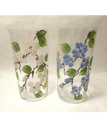 Federal Glass Hand Painted Flower Tumblers set of 2 - $14.99