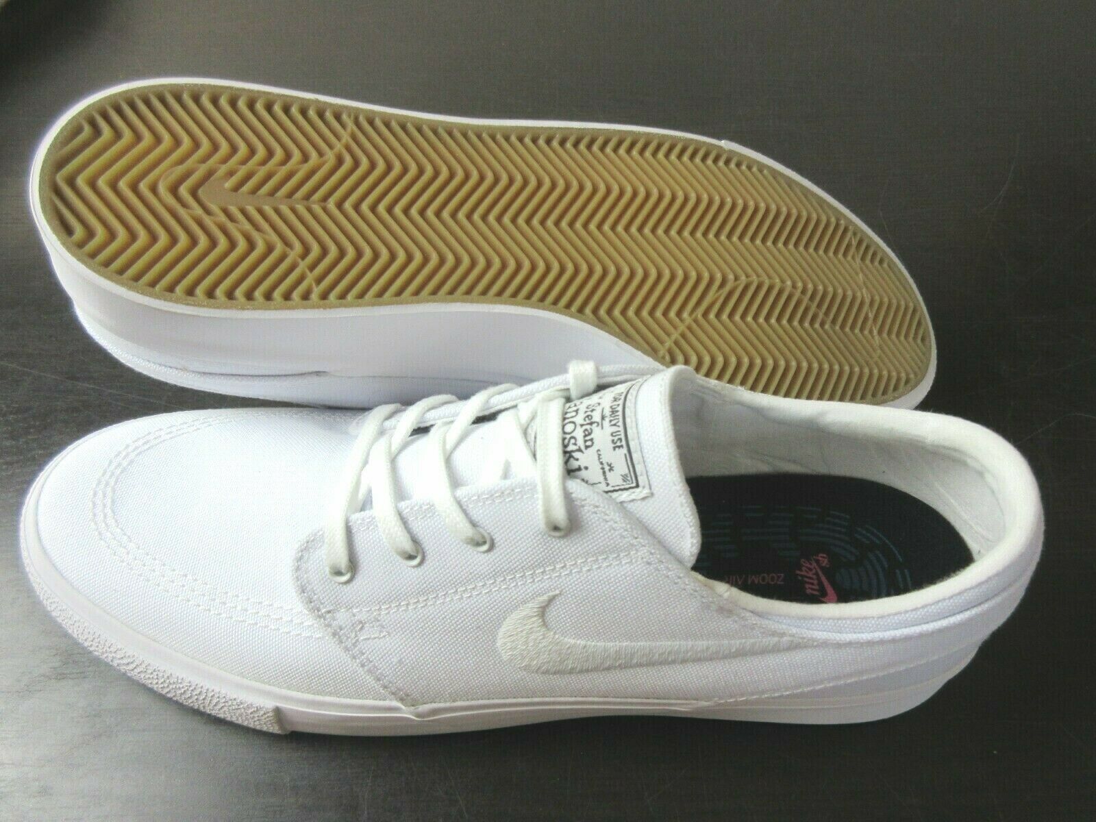 Nike Mens SB Zoom Janoski Canvas RM Skate Shoes Triple White Classic Size 16 - Athletic