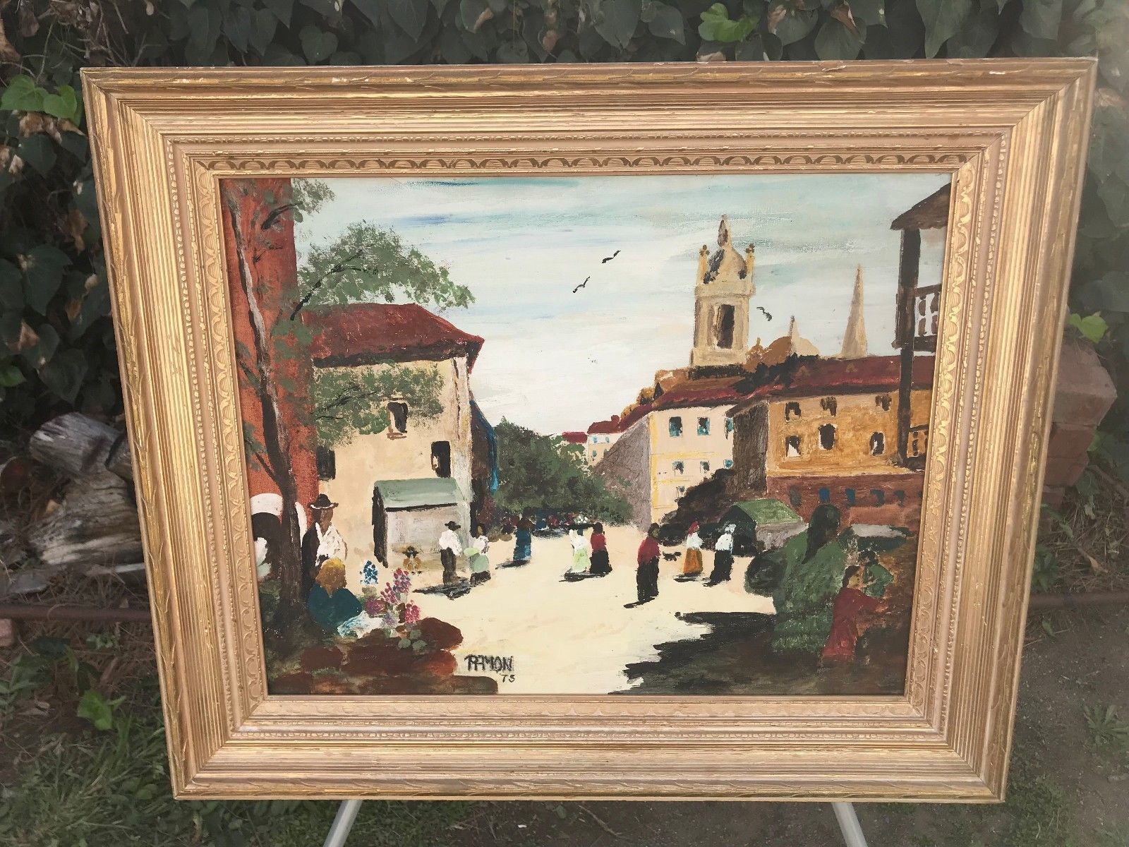 RAMON RICE Original 1975 MODERN PUEBLO LANDSCAPE PLEIN AIR VINTAGE OIL ...