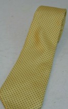 VTG Oleg Cassini (made in USA) yellow Black dot Men&#39;s silk necktie crafts - $24.95
