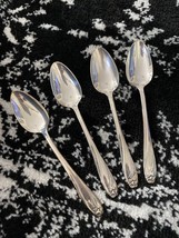 4 Daffodil 1847 Rogers Silverplated Teaspoons 50&#39;s/60&#39;s 6 Sets Ava - $12.82