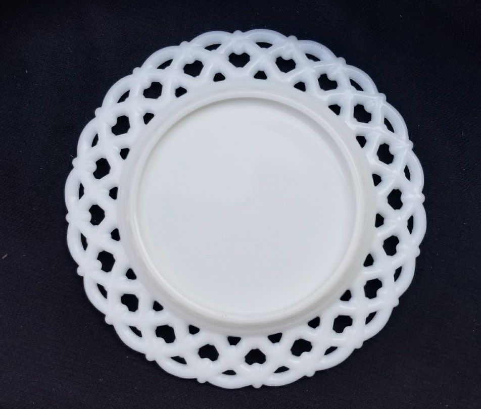 Vintage Westmoreland Milk Glass Forget Me Not Pattern Salad Plate - Other