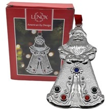 LENOX Silver Tone Santa Seasonal Gems Ornament American by Design Rhines... - $12.18