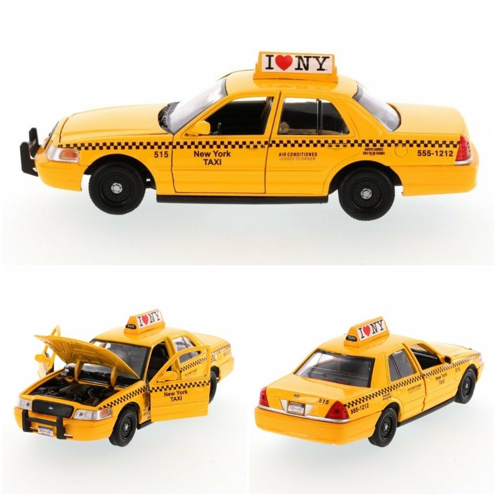 Ford Crown Victoria 1:24 diecast model New York yellow Taxi cab MODEL I LOVE NY