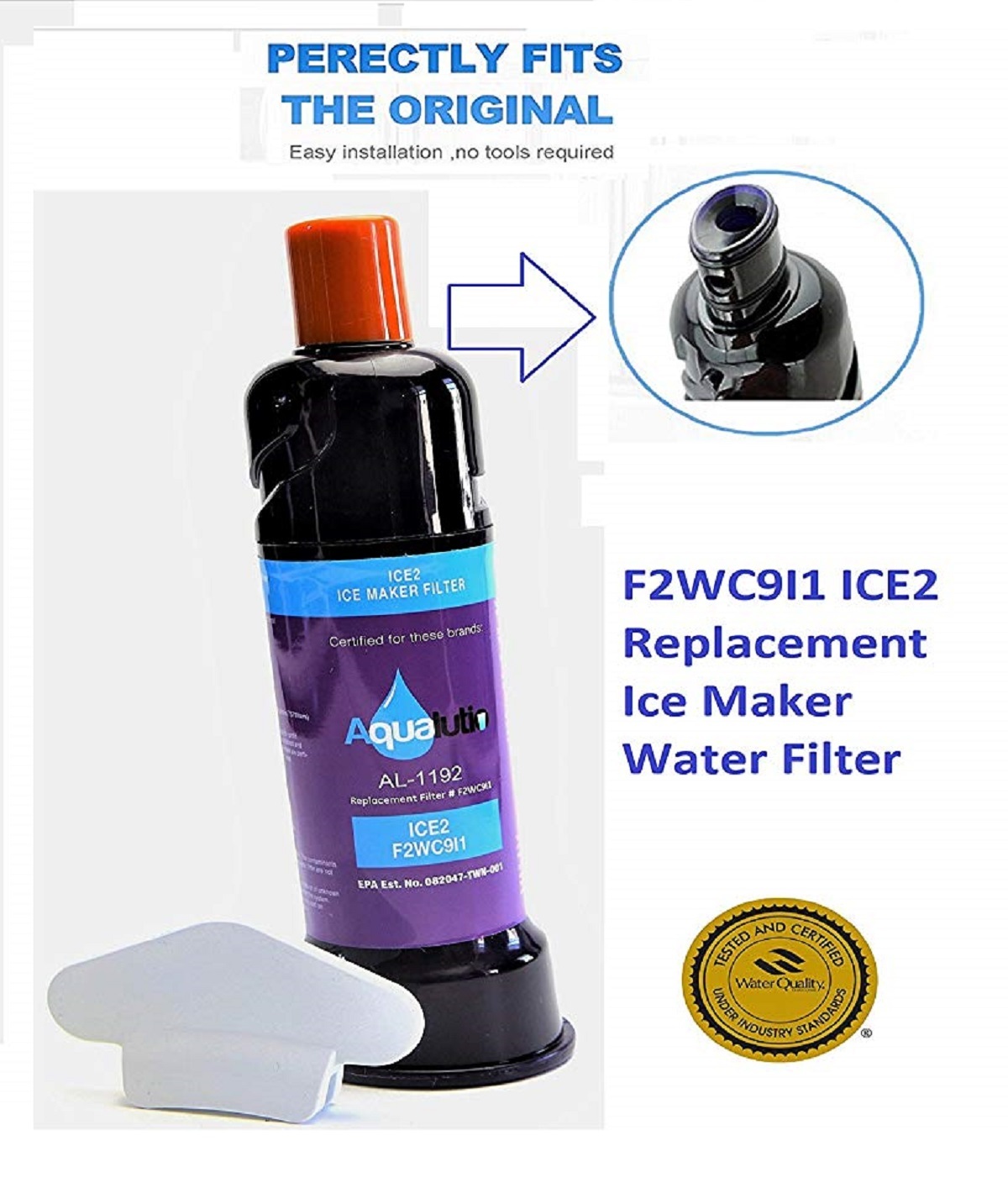 ICE2 F2WC9I1 Ice Maker Water Filter Compatible for W10480323 W10565350