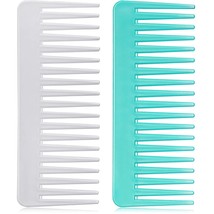 Large Hair Detangling Comb Wide Tooth Comb For Curly Hair Wet White Cyan... - $8.82
