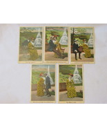 Antique Set of 5 Bamforth &amp; Co. Comic Postcards - Courting Couple, Unposted - $11.99