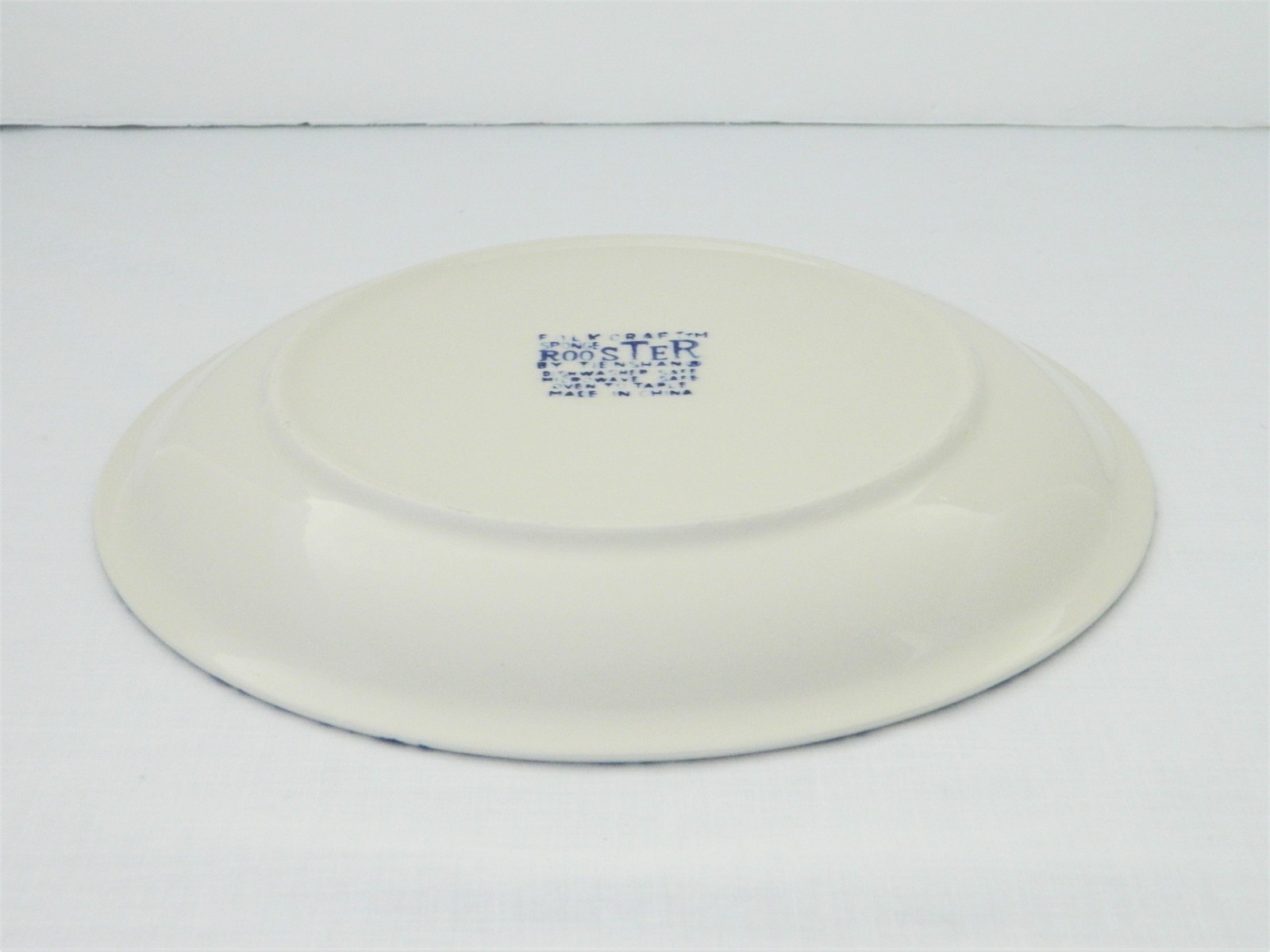 Folk Craft Tienshan Dinner Plate Sponge Blue Rooster Plates