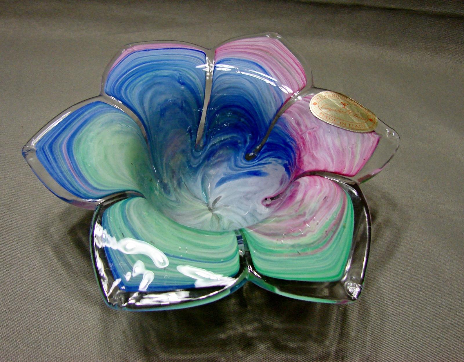 "Murano Style " Art Glass Candy Dish by Crystal Clear Candy Dish Italian