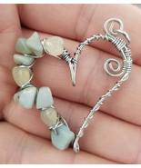 Amazonite Wire Wrapped Heart Necklace - $22.50
