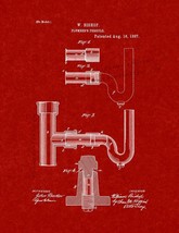Plumber's Ferrule Patent Print - Burgundy Red - $7.95+