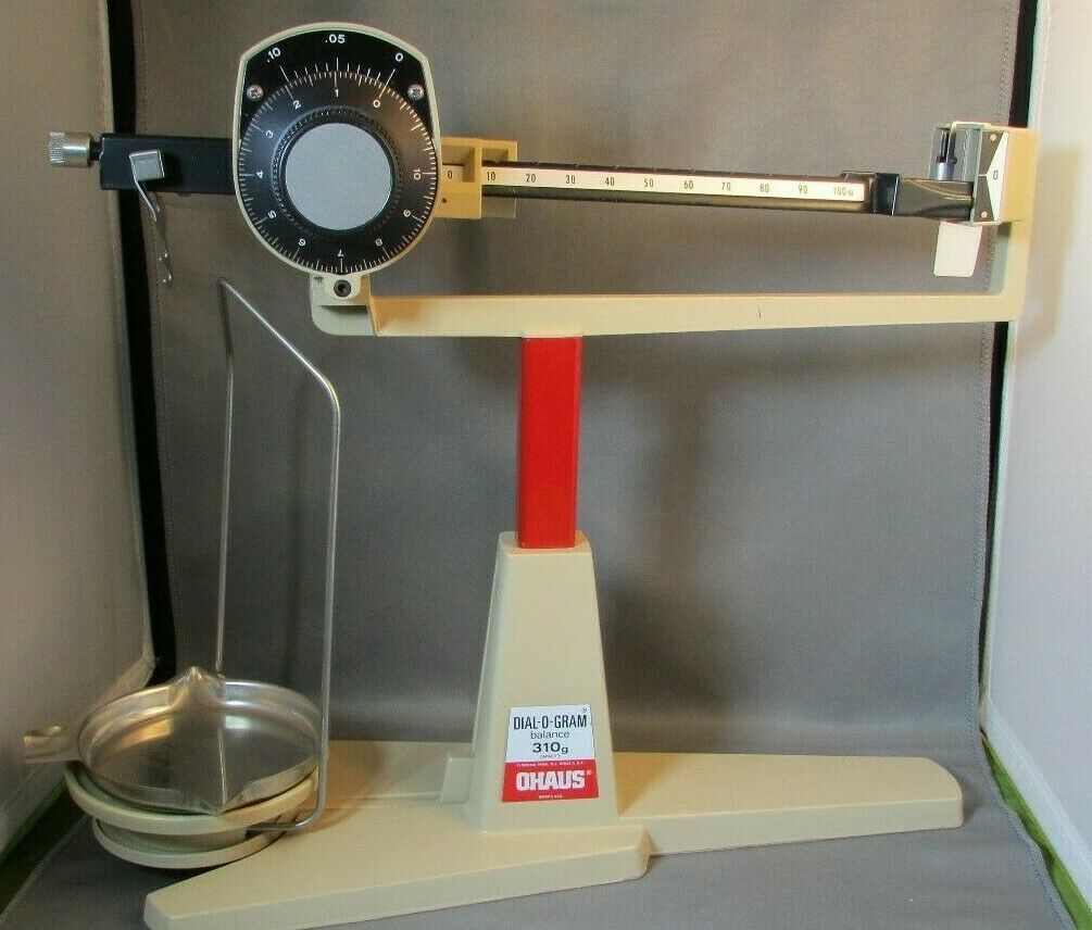OHAUS DialOGram 310g Balance Beam Scale Science Gold SIlver reloading