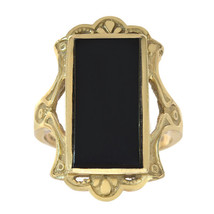 14K Yellow Gold Black Onyx Women's Ring - $395.01