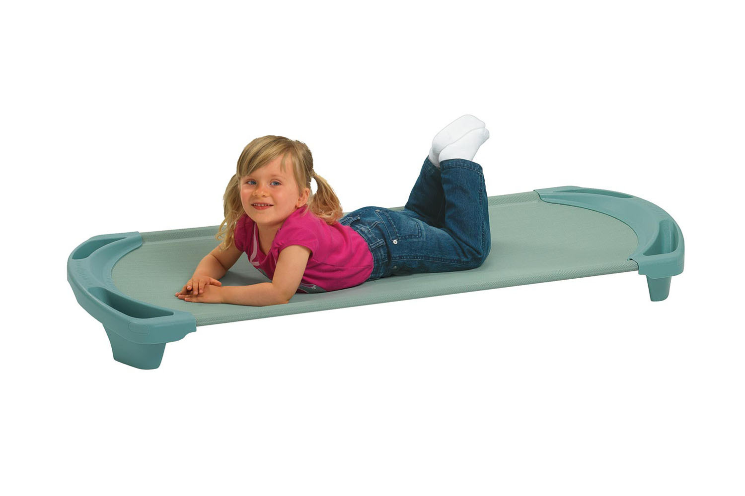 Preschool Daycare Stackable SpaceLine Rest Cot Standard, 4 Pack Teal Green Daycare Supplies