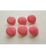 One Package of Six Vintage Bubble Gum Pink Round Acyclic Buttons-Free Sh... - $2.00