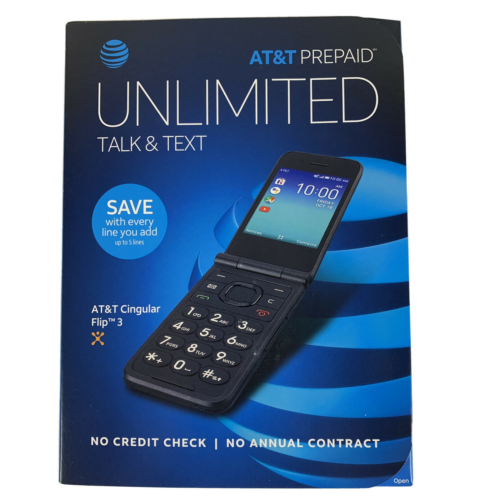 AT&T Prepaid Cingular Flip 3 WiFi 4G LTE HD Voice Flip Phone Talk ...