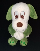 Sekiguchi Green/Cream Puppy Dog Plush 7" Tall Stuffed Animal Toy Magnetic Hands - $24.70