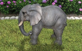 Elephant Standing with Trunk Down--Garden Statue,  Home Decor, Animal Sculpture - $200.95