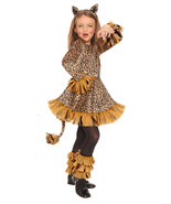 Living Fiction Feisty Leopard 4Pc Girl Costume, Tan, Small 4-6 - $19.73
