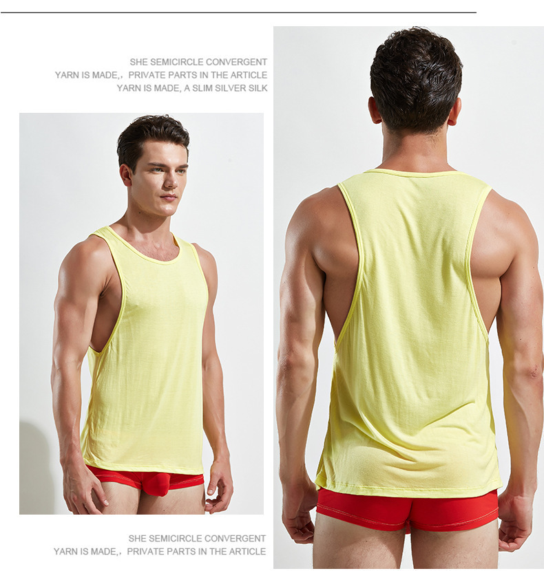Men's clothing cotton blend sports fitness tank top white-beater #DX199 ...