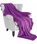 Nice Soft Fleece Blanket Flannel Purple Velvet 50" x 60" Microfiber Plush Throw - £40.32 GBP