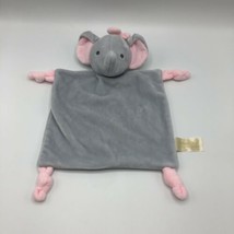 Dan Dee 10" Elephant Lovey Plush Rattle Knotted Security Blanket Gray Pink - $12.86
