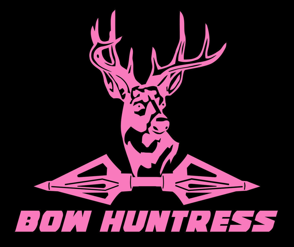 Bow Huntress Decal, window sticker,Women's bowhunting,Buck deer,antlers,bear