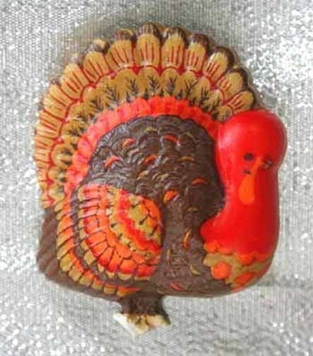 Primary image for Hallmark Festive Thanksgiving Day Turkey Brooch 1980s vintage