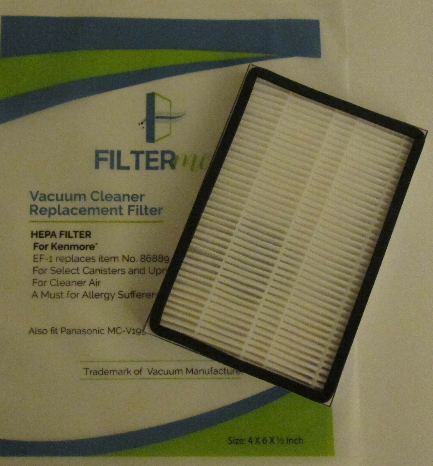 4 PANASONIC Vacuum Cleaner HEPA Filters MCV199H MCV199H 4 x 6 x 1/2" Vacuum Parts & Accessories