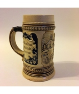 Beer Stein Ceramic Cup German Collectible Mug Vintage #346 1/4L Bar Scene  - £19.24 GBP