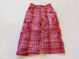 The Children's Place Baby Girls Zip Up Pants Size 18 Months Pink Berry Plaid GUC - $13.11