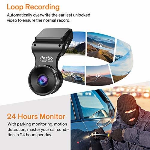 Peztio Dash Cam WiFi, FHD 1080P Dash Camera for Cars, Car Dash Camera