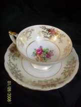 Del Mar Hand Painted 24K Gold Coffee Cup &amp; Saucer - $9.95