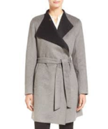 NWT CALVIN KLEIN GRAY WOOL BELTED COAT SIZE M $425 - $148.99