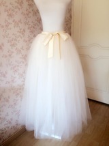 6 Layered IVORY Tulle Skirt Bridal Tulle Skirt Plus Size Wedding Skirt Separate image 3