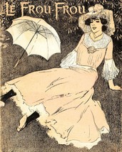 Le Frou Frou: Girl On Lawn With Umbrella - 1908 - $12.82+