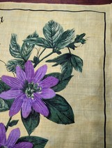 Vintage Tea Towel, Irish Linen, Passionflower Souvenir of Bermuda, Wall Hanging image 5