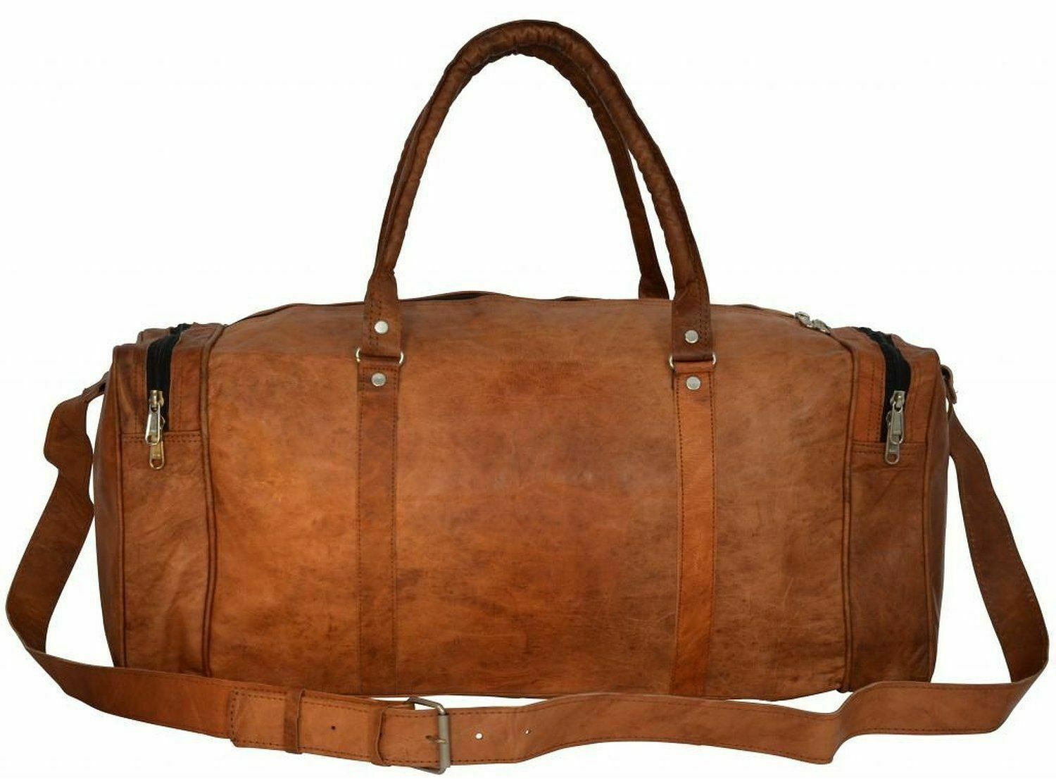 Vintage Leather Duffel Gym Sports Overnight Weekender Duffel Bag For Men Women - Bags & Backpacks