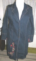 Ladies BLUE DENIM Tunic JACKET + Trim Size 16 Laura G NWOT - $49.99