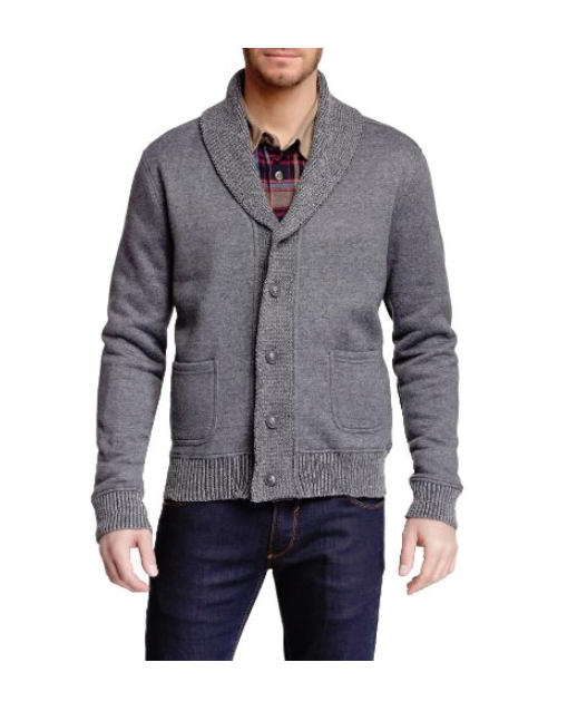 Repair Denim Men's Shawl Button Down Front Pocket Fleece Sweater (XL ...