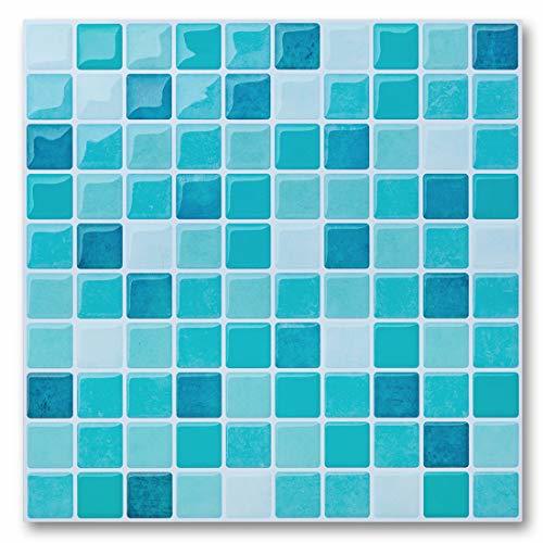 Blue Peel and Stick Wall Tile for Kitchen Backsplash-Multi Colored