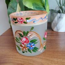 Hand Painted Glass Votive Candle Holder, Annie's Treasures, Hummingbird Flower image 3