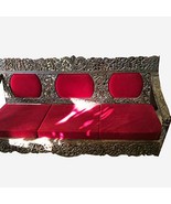 Mogul Interior Antique Kashmiri Dark Teak Sofa Hand Carved Vintage Bench... - £1,883.36 GBP