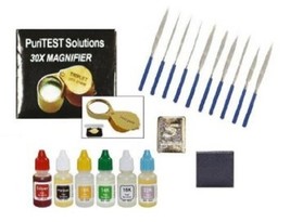 JSP Gold, Silver, and Platinum Testing Acid Solutions Kit With Test Stone 